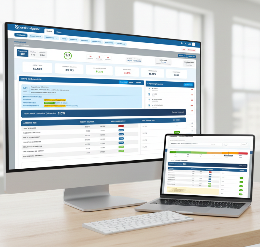 ScoreNavigator running on desktop and laptop