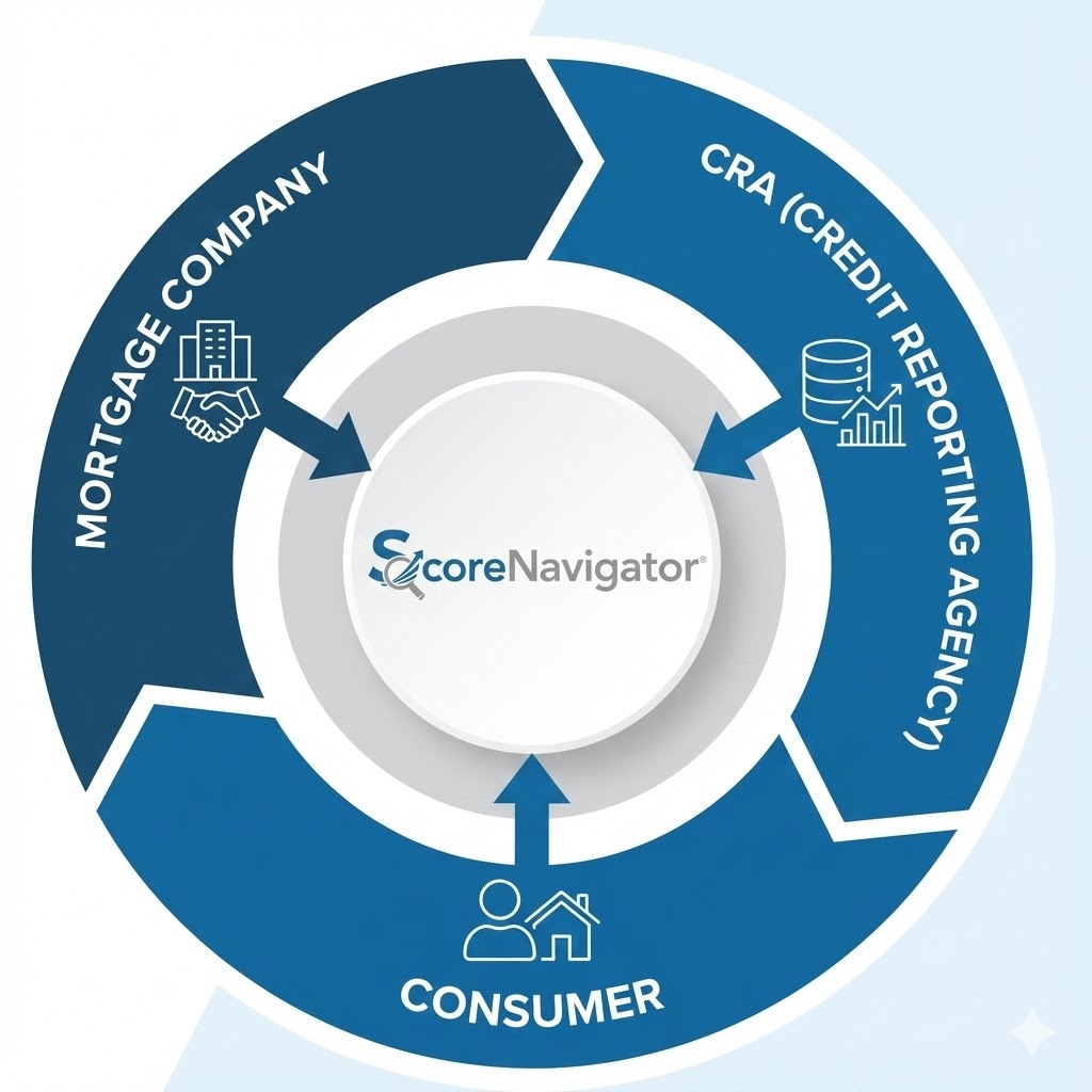 ScoreNavigator connects mortgage companies, credit reporting agencies, and consumers